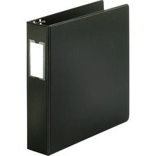 Business Source Basic Round Ring Binder w/Label Holder - 2" Binder Capacity - Letter - 8 1/2" x 11" Sheet Size - 3 x Round Ring Fastener(s) - Vinyl - Black - Open and Closed Triggers, Label Holder - 1 Each