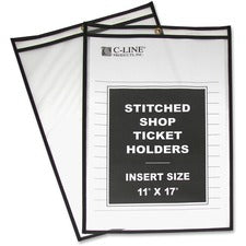 Shop Ticket Holders, Stitched, Both Sides Clear, 75", 11 X 17, 25/box