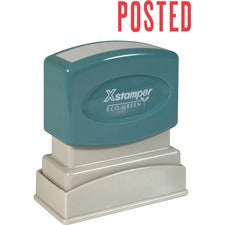 Xstamper POSTED Title Stamp - Message Stamp - "POSTED" - 0.50" Impression Width x 1.63" Impression Length - 100000 Impression(s) - Red - Recycled - 1 Each