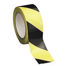 Hazard Marking Aisle Tape, 2" X 108 Ft, Black/yellow