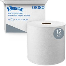 Hard Roll Paper Towels With Premium Absorbency Pockets, 1-ply, 8" X 425 Ft, 1.5" Core, White, 12 Rolls/carton