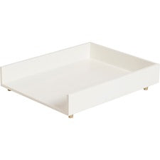 U Brands Juliet Collection Stackable Paper Tray - 2.5" Height x 9.5" Width x 12.3" Depth - Desktop, Tabletop - Stackable, Front Loading - White - Pine Wood, Brass - 1 Each