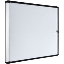 MasterVision Swing Door Enclosed Dry-erase Board - 39" (3.3 ft) Width x 48" (4 ft) Height - White Porcelain Steel Surface - Aluminum Frame - Rectangle - 1 Each