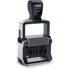 Trodat Professional 5-in-1 Date Stamp - Date Stamp - "ENTERED, PAID, FAXED, RECEIVED" - 10000 Impression(s) - Blue, Red - Recycled - 1 Each