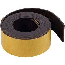 MasterVision 1"x4' Adhesive Magnetic Tape - 4 ft Length x 1" Width - 1 Each - Black
