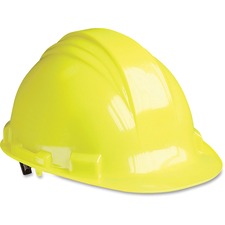 NORTH Yellow Peak A79 HDPE Hard Hat - Adjustable Suspender, Comfortable, Lock Mechanism, Adjustable Height - Head, Chemical, Thread Abrasion, Impact, Welding Sparks Protection - Nylon, High-density Polyethylene (HDPE) - Yellow - 1 Each