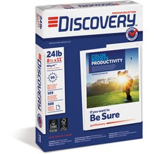 Discovery Premium Multipurpose Paper - Anti-Jam - 99 Brightness - Letter - 8 1/2" x 11" - 24 lb Basis Weight - 5000 / Carton - Excellent Ink Absorption