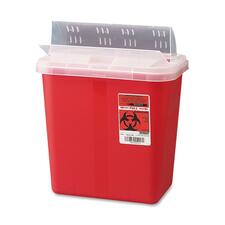 Covidien Sharps Medical Waste Container - 2 gal Capacity - 12.8" Height x 10.5" Width x 7.3" Depth - Red - 1 Each