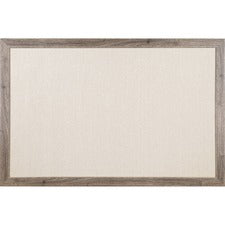 U Brands Linen Bulletin Board, 35" X 23" , Rustic Wood Frame - 35" Height x 23" Width - Tan Linen Surface - Self-healing, Durable, Mounting System, Tackable, Sturdy, Damage Resistant - 1