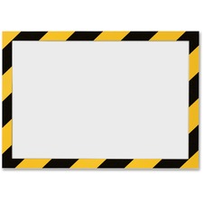 DURABLE&reg; DURAFRAME&reg; SECURITY Self-Adhesive Magnetic Letter Sign Holder - Holds Letter-Size 8-1/2" x 11" , Yellow/Black, 2 Pack