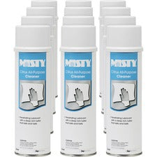 MISTY Citrus All-Purpose Cleaner - Aerosol, Foam Spray - 19 fl oz (0.6 quart) - Citrus Scent - 12 / Carton - White