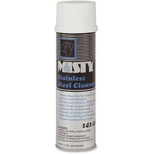 MISTY Stainless Steel Cleaner - Aerosol - 15 fl oz (0.5 quart) - Lemon Scent - 12 / Carton - Clear