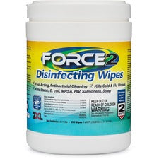 2XL FORCE2 Disinfecting Wipes - Wipe - 6" Width x 6.75" Length - 220 / Tub - 1 Each - White