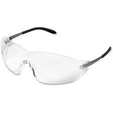 Crews BlackJack Metal Alloy Safety Glasses - Side Shield, Scratch Resistant, Non-slip, Wraparound Lens - Eye, Ultraviolet Protection - 1 Each