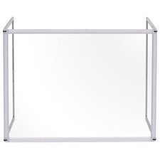 Bi-silque Desktop Divider Glass Barrier - 35.4" Width x 0.5" Depth x 23.6" Height x 53.2" Length - 1 Each - Aluminum - Glass