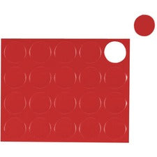 MasterVision Magnetic Color Coding Dots - 3/4" Diameter - Round - Red - Vinyl - 20 / Pack