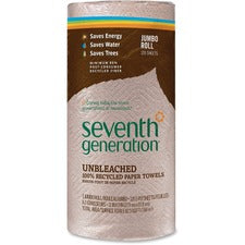 Seventh Generation 100% Recycled Paper Towels - 2 Ply - 11" x 9" - 120 Sheets/Roll - Brown - Paper - Lint-free, Absorbent, Hypoallergenic, Fragrance-free, Dye-free - 120 / Roll