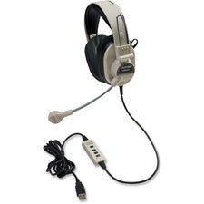 Califone 3066USB Deluxe Stereo Headset - Stereo - USB - Wired - 20 Hz - 20 kHz - Over-the-head - Binaural - Ear-cup - 7 ft Cable - Electret Microphone
