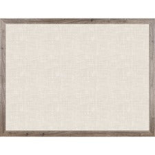 U Brands Linen Bulletin Board, 47" X 35" , Rustic Wood Frame - 47" Height x 35" Width - Tan Linen Surface - Self-healing, Durable, Mounting System, Tackable, Sturdy, Damage Resistant- 1