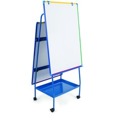 Bi-office Magnetic AdjustableDoublee-sided Easel - White Surface - Rectangle - Assembly Required - 1 Each