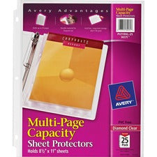 Multi-page Top-load Sheet Protectors, Heavy Gauge, Letter, Clear, 25/pack