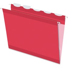 Ready-tab Colored Reinforced Hanging Folders, Letter Size, 1/5-cut Tabs, Red, 25/box