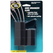 Self-adhesive Wire Clips, Black, 6/pack