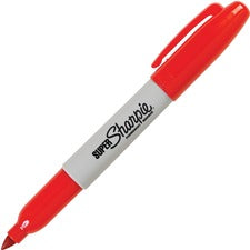 Super Permanent Marker, Fine Bullet Tip, Red, Dozen