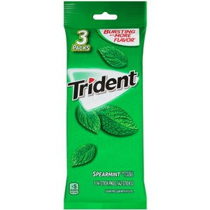 Trident Spearmint Sugar Free Gum-42 Count-20/Case