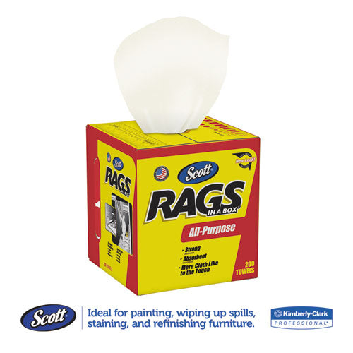 Rags In A Box, Pop-up Box, 12 X 9, White, 200/box, 8 Boxes/carton