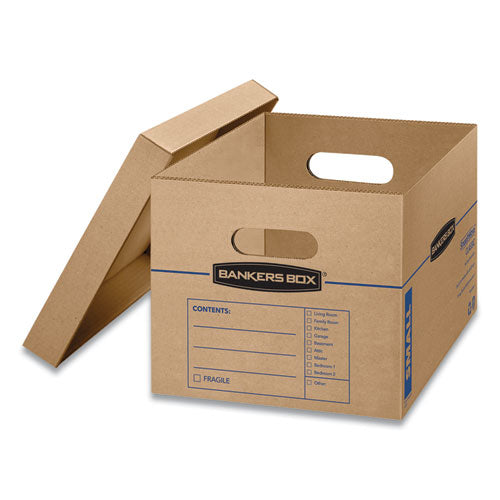 Smoothmove Classic Moving/storage Boxes, Half Slotted Container (hsc), Small, 12" X 15" X 10", Brown/blue, 15/carton