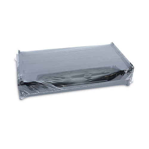 Recycled Plastic Side Load Desk Trays, 2 Sections, Legal Size Files, 16.25" X 9" X 2.75", Black