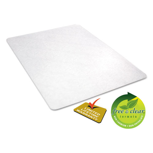 Economat All Day Use Chair Mat For Hard Floors, 45 X 53, Wide Lipped, Clear