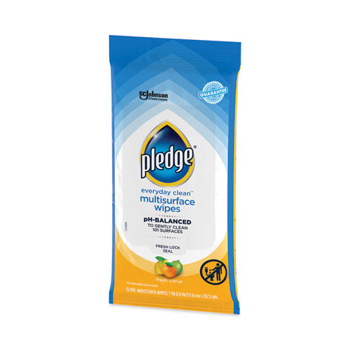 Multi-surface Cleaner Wet Wipes, Cloth, 7 X 10, Fresh Citrus, 25/pack, 12/carton