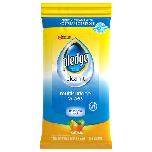 Multi-surface Cleaner Wet Wipes, Cloth, 7 X 10, Fresh Citrus, 25/pack, 12/carton