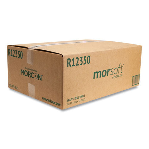 Morsoft Universal Roll Towels, 8" X 350 Ft, Brown, 12 Rolls/carton