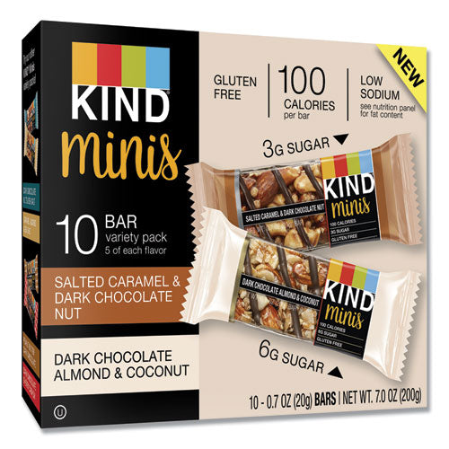 Minis, Dark Chocolate Nuts Sea Salt/caramel Almond Nuts Sea Salt, 0.7 Oz Bar, 32 Bars/box, Ships In 1-3 Business Days