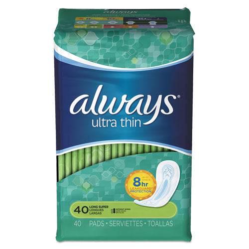 Ultra Thin Pads, Super Long 10 Hour, 40/pack