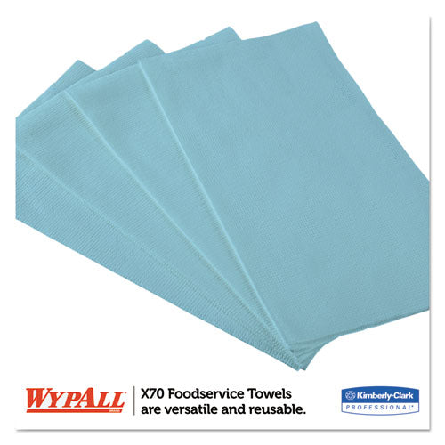 X70 Foodservice Towels, 1/4 Fold, 12.5 X 23.5, Unscented, Blue, 300/carton