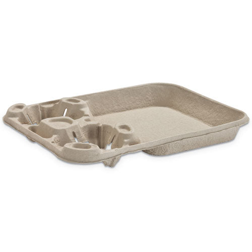 StrongHolder Molded Fiber Cup/Food Tray, 8 oz to 22 oz, Four Cups, Beige, 250/Carton StrongHolder Molded Fiber Cup/Food Tray, 8 oz to 22 oz, Four Cups, Beige, 250/Carton