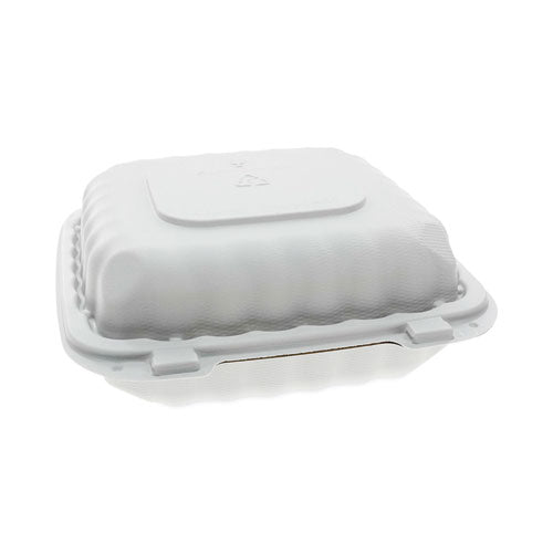 Earthchoice Smartlock Microwavable Mfpp Hinged Lid Container, 8.31 X 8.35 X 3.1, White, Plastic, 200/carton