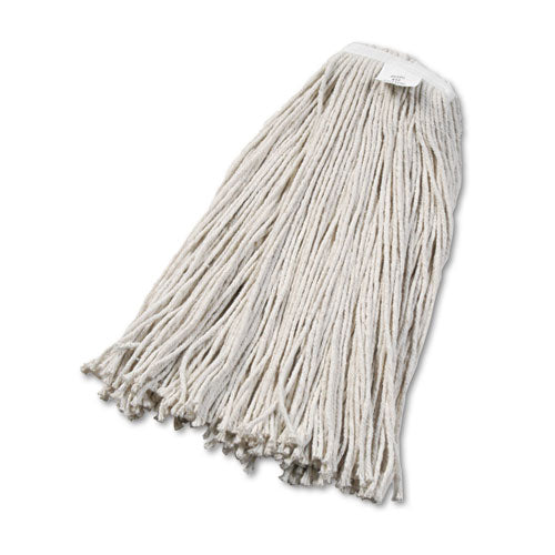 Premium Cut-end Wet Mop Heads, Cotton, 16oz, White, 12/carton