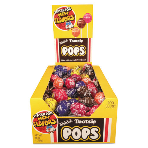 Tootsie Pops, Assorted Original Flavors, 0.6 Oz Lollipops, 100/box