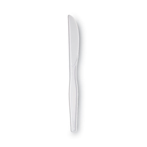 Plastic Cutlery, Heavyweight Knives, White, 1,000/carton