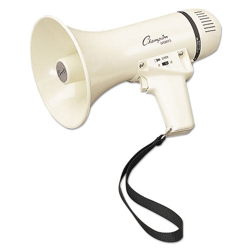 Megaphone, 12 W To 25 W, 1,000 Yds Range, White/blue