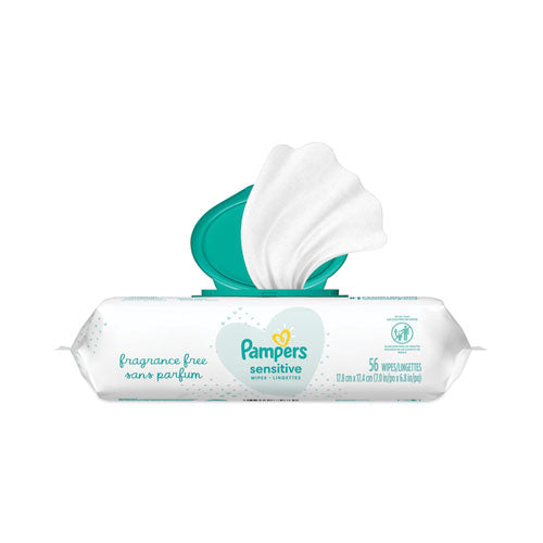 Sensitive Baby Wipes, 6.8 X 7,  Unscented, White, 56/pack