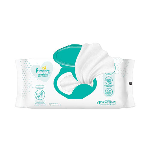 Sensitive Baby Wipes, 6.8 X 7,  Unscented, White, 56/pack