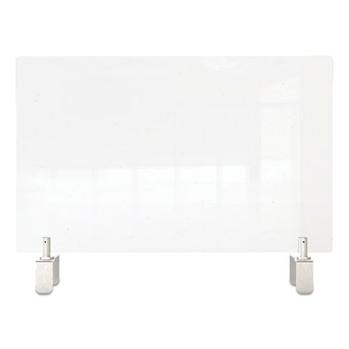 Clear Partition Extender With Attached Clamp, 29 X 3.88 X 24, Thermoplastic Sheeting