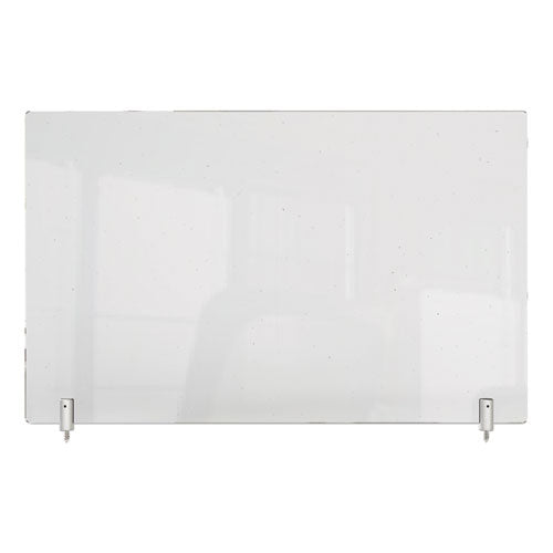 Clear Partition Extender With Attached Clamp, 29 X 3.88 X 24, Thermoplastic Sheeting
