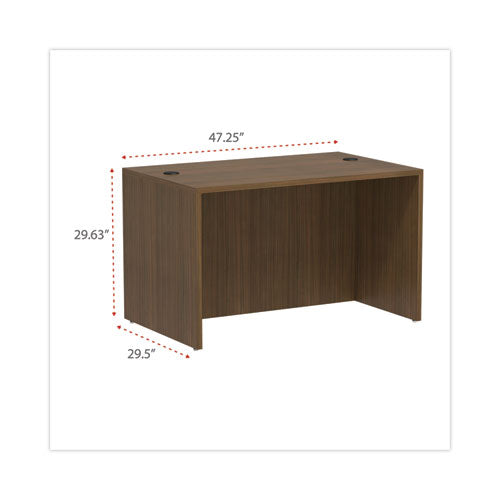 Alera Valencia Series Straight Front Desk Shell, 47.25" X 29.5" X 29.63", Modern Walnut